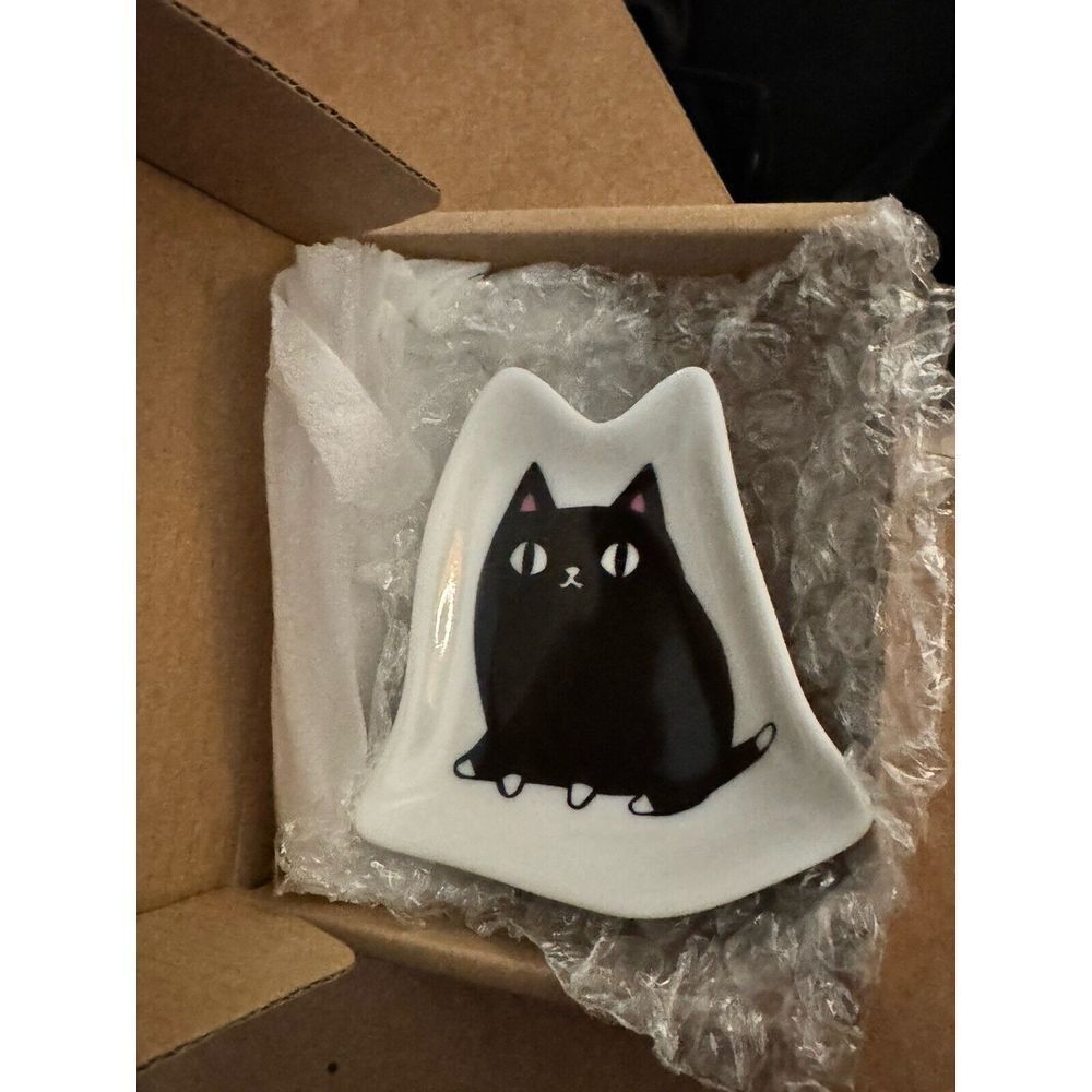 Cat Ceramic Cute‎ Black Cat Trinket Dish New in Box